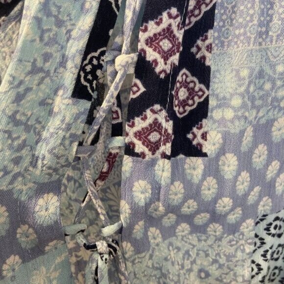 Altar'd State Off Shoulder Patchwork‎ Crop Top Women's Boho Peasant Crop - Picture 9 of 9